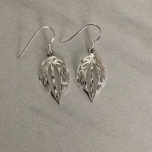1” silver earrings 925